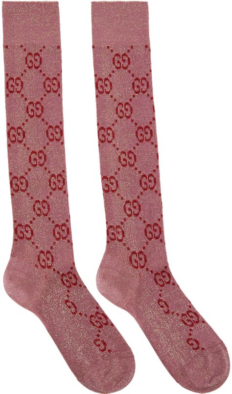 cheap pink gucci socks|gucci over knee socks.